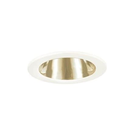 Jesco Low Voltage Adjustable Open Reflector Trim- Polished Brass Reflector- White Trim TM402PBWH